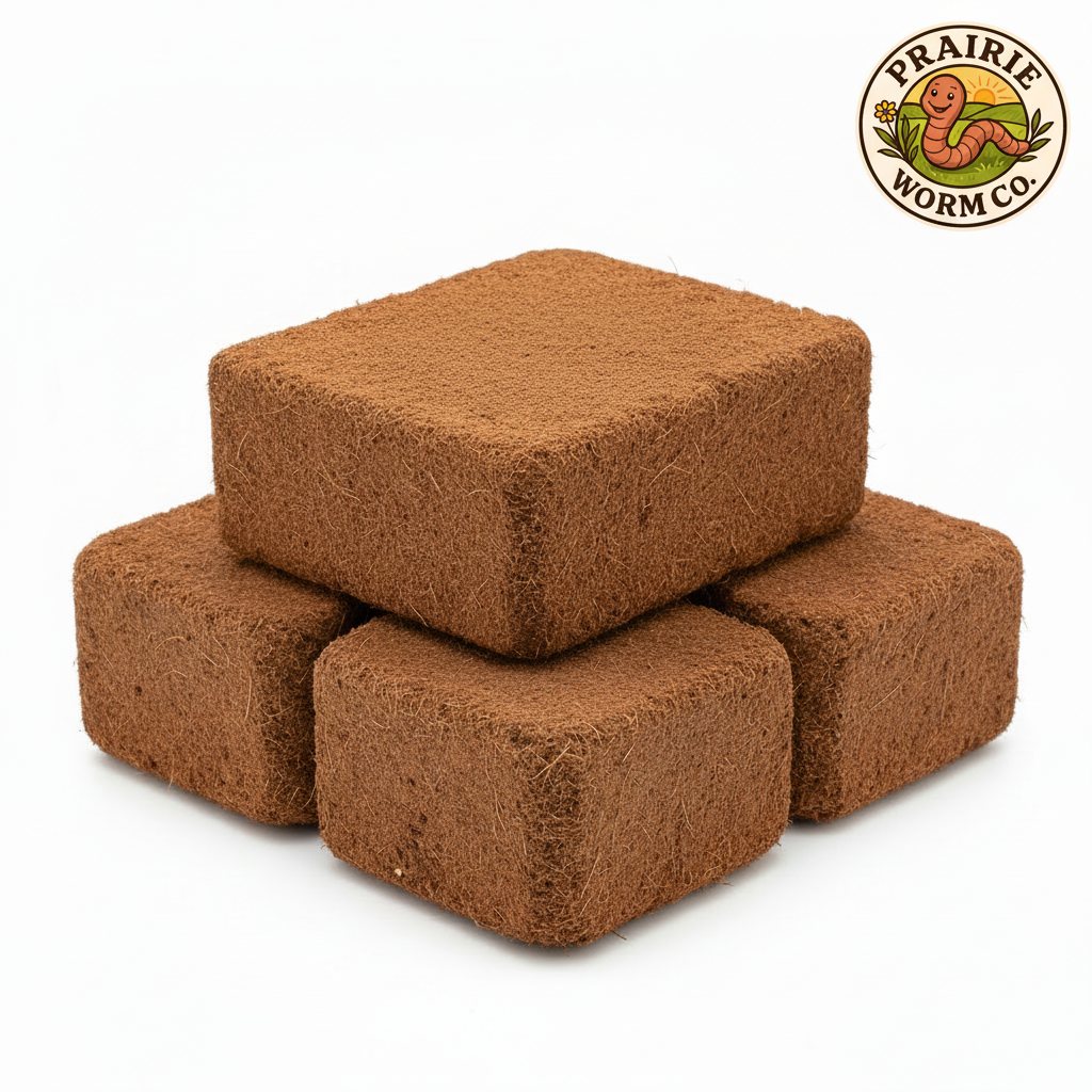 Coco Coir Bricks with Logo in Top Right